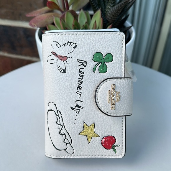 NEW Coach Medium Corner Zip Wallet With Sketch Print - Picture 10 of 14